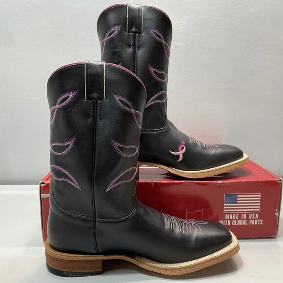 NEW JUSTIN Lori 11" Cowhide Boots – Women’s Size 12 – Royal Black – New - Picture 7 of 13